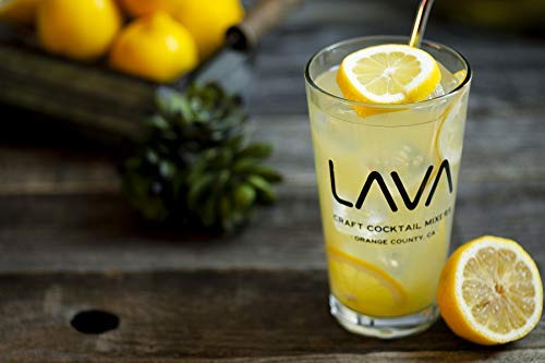 (3 Pack) LAVA Premium Skinny Ginger Lemonade Vodka Cocktail Mix made with Sicilian Lemon Juice, Candied Ginger Puree - 33.8oz Bottles