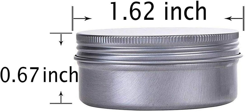 0.5 Ounce Aluminum Tin Jar Refillable Containers 15 ml Aluminum Screw Lid Round Tin Container Bottle for Cosmetic,Lip Balm, Cream, 12 Pack.