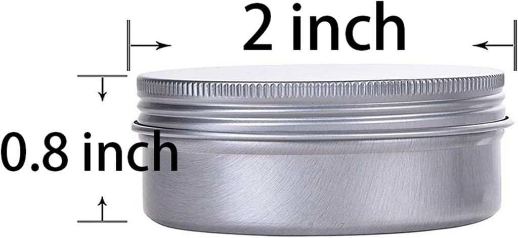 1 Ounce Aluminum Tin Jar Refillable Containers 30ml Aluminum Screw Lid Round Tin Container Bottle for Cosmetic,Lip Balm, Cream, 12 Pack.