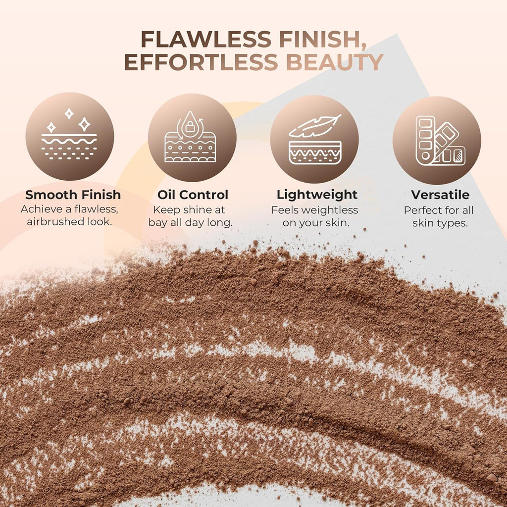 (8 Ounce) (EBONY) Foundation Powder Refill By Sweet Face Minerals, Lightweight Mineral Loose Makeup Powder with SPF 20, Full Coverage Flawless Finish, Talc-free, Cruelty-Free, Refillable Pouch